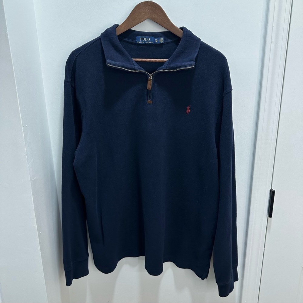 Ralph Lauren Navy Zip-Up Sweater - Picture 2 of 7